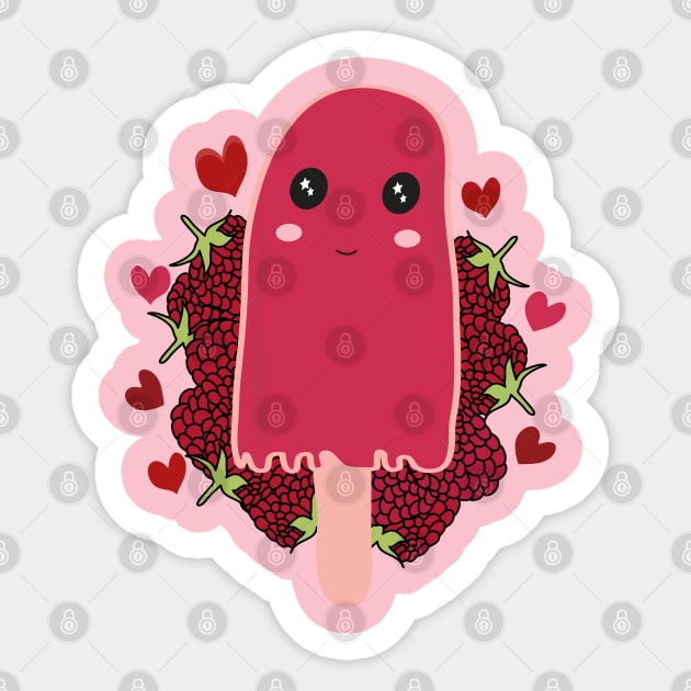 Raspberry sorbet Kawaii Sweet Raspberry Sorbet Time Sticker by Day81